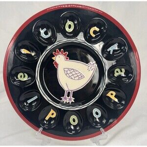 Southern Living At Home Becky Denny Deviled Egg Plate Cockadoodle Platter Tray
